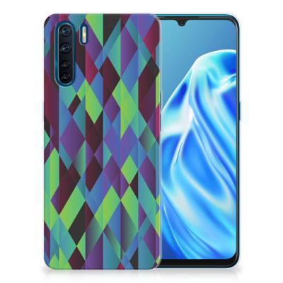 OPPO A91 | TPU Hoesje | Abstract Green Blue