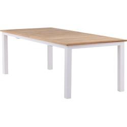Nohr Uitschuifbare Tuintafel 'Taysha' Teakhout, 224/324 x 100cm, kleur Wit