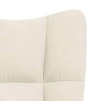 Relaxstoel fluweel crèmewit - thumbnail