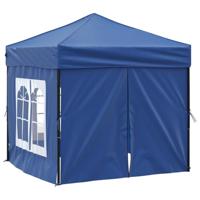Partytent inklapbaar met zijwanden 2x2 m blauw - thumbnail