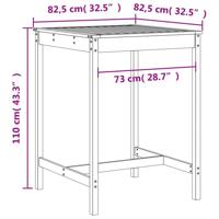3-delige Tuinbarset massief grenenhout zwart - thumbnail