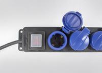 AS Schwabe 38609 Stekkerdoos met schakelaar 5-voudig Zwart, Blauw Randaarde stekker 1 stuk(s) - thumbnail