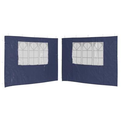 Tentwanden met raam PE blauw 2 st