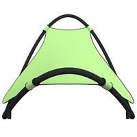 Ligbed schommelend met wieltjes staal en textileen stof groen - thumbnail