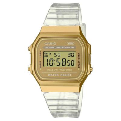 Unisex horloge Casio VINTAGE COLLECTION - TRANSPARENT BAND - GOLD