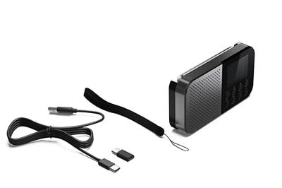 Sharp Outdoorradio FM, DAB Bluetooth Acculaadfunctie, Voelbare toetsen Zwart - thumbnail