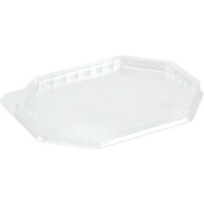 Deksel | Gerecycled PET | 8-hoekig | 125x95x transparant | 1000 stuks