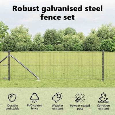 VidaXL Hek met paal grijs 0,4 x 25 m staal en pvc