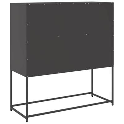 Dressoir 100,5x39x107 cm koudgewalst staal zwart
