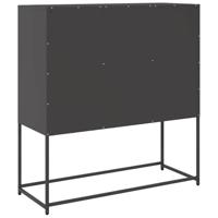 Dressoir 100,5x39x107 cm koudgewalst staal zwart - thumbnail