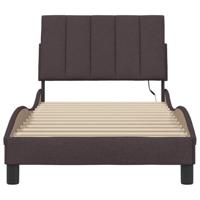 Bedframe zonder matras "Hanko" 90x190 cm stof donkerbruin - thumbnail