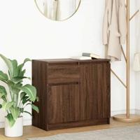 Dressoir met lade 71x35x65 cm spaanplaat bruin eikenkleurig - thumbnail