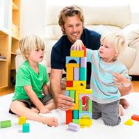 Houten Bouwblokken Kleur, 84st. - thumbnail