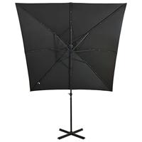 Zweefparasol met paal en LED-verlichting 250 cm antracietkleur - thumbnail