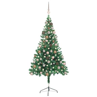 VidaXL Kunstkerstboom met verlichting en kerstballen 380 takken 150 cm