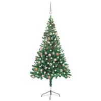 VidaXL Kunstkerstboom met verlichting en kerstballen 380 takken 150 cm - thumbnail
