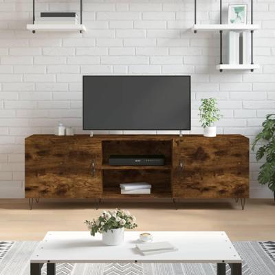 Tv-meubel 150x30x50 cm bewerkt hout gerookt eikenkleurig