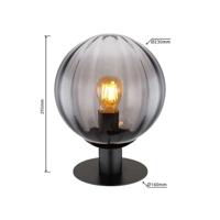 Globo TafellampDallerta zwart met smoke glas - 15216T - thumbnail
