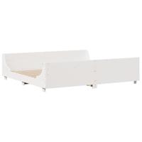 Bedframe zonder matras massief grenenhout wit 200x200 cm - thumbnail