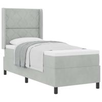 Boxspring bed met hoofdeinde Lichtgrijs 80 x 200 cm Fluweel - thumbnail