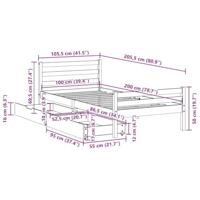 Bedframe zonder matras massief grenenhout wit 140x200 cm - thumbnail