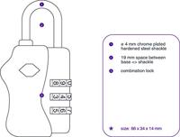 TSA slot met 3 cijferige combinatie - thumbnail