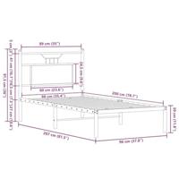Bedframe zonder matras bewerkt hout bruin eikenkleur 90x200 cm - thumbnail