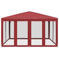 VidaXL Partytent met 8 mesh zijwanden 4x4 m hdpe rood - thumbnail