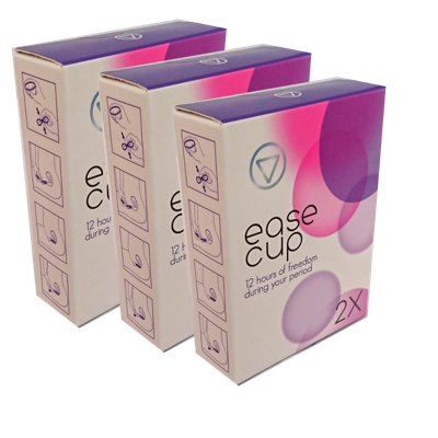 EaseCup 2x - Tot 12 uur vrijheid tijdens je menstruatie! (aantal: 3 x EaseCup 2 pack (6 stuks))