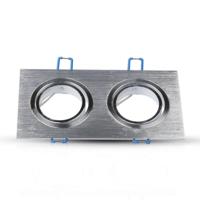 Mallorca Dubbel LED Inbouwspot - Kantelbaar armatuur - 91x180 mm - GU10 Fitting incl. lamphouder - Vierkant - IP20 voor binnen - RVS - thumbnail
