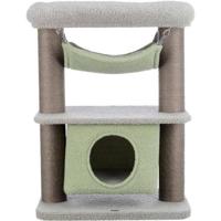 TRIXIE Junior Lunito 44442 Krabpaal, 71 cm, in grijs/mint, kleine kattenboom, op 2 niveaus, met kattenmand, kattenhuis met krab- en slaapmogelijkheid, gezellig en stabiel - thumbnail