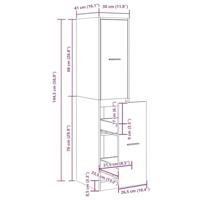 Apothekerskast 30x41x144,5 cm bewerkt hout zwart eikenkleurig - thumbnail