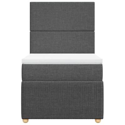 Boxspring met matras stof donkergrijs 100x200 cm
