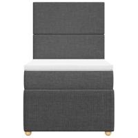 Boxspring met matras stof donkergrijs 90x190 cm - thumbnail
