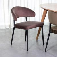 LABEL51 Eetkamerstoel 'Bliss' Velvet, kleur Taupe - thumbnail