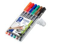 Staedtler Lumocoler 317, OHP-marker, permanent, 1,0 mm, etui van 6 stuks in geassorteerde klassieke kleur - thumbnail