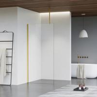 Fortifura Galeria inloopdouche - 100x200cm - helder glas - plafondarm - Geborsteld Messing PVD (Goud) SW797915/SW797910/SW804543 - thumbnail