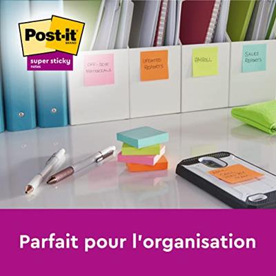 Post-it Super Sticky notes Soulful, 90 vel, ft 76 x 127 mm, geassorteerde kleuren, pak van 6 blokken