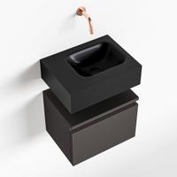 MONDIAZ ANDOR 40cm toiletmeubel dark grey. LEX 40cm wastafel urban rechts geen kraangat - thumbnail