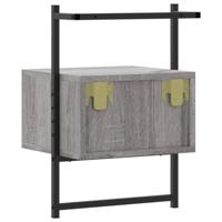 Nachtkastje wandgemonteerd 35x30x51 cm hout grijs sonoma eiken - thumbnail