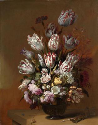 Hans Bollongier, Stilleven met bloemen 70x90cm, Rijksmuseum, premium print, print op canvas, oude meester