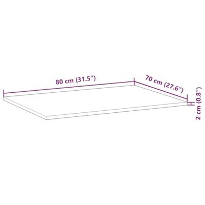 Tafelblad rechthoekig 80x70x2 cm massief acaciahout
