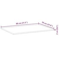 Tafelblad rechthoekig 80x70x2 cm massief acaciahout - thumbnail