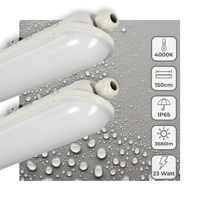 2 PACK - LED&apos;s Light Pro Premium LED TL armatuur compleet 150 cm - Waterdicht - 3680 lm - thumbnail
