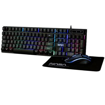 Toetsenbord en muis NASA NASA-PEGASUS3IN1 Zwart