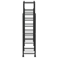 Bloemenstandaard met wielen 83x25x103,5 cm ijzer zwart - thumbnail