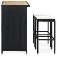 3-delige Barset poly rattan zwart - thumbnail