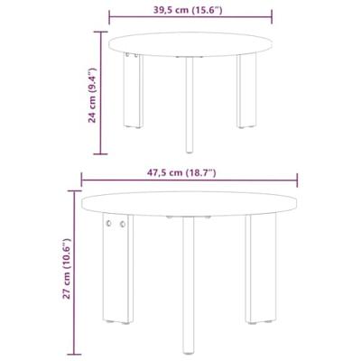 Koffietafel Set 2 pcs Wit 47.5 x 47.5 x 27 cm