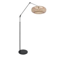 Steinhauer VloerlampPrestige Chic zwart met rotan kap - 4566ZW - thumbnail