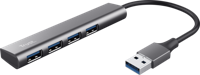 Trust Halyx-4-port 24947 USB-hub 1 + 4 poorten USB-A USB 3.2 Gen1 5 GBit/s Donkergrijs - thumbnail